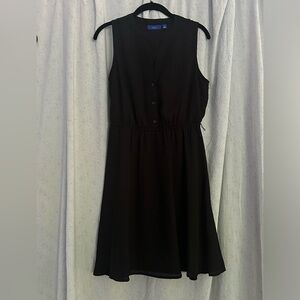 Black Sleeveless Button Down Dress